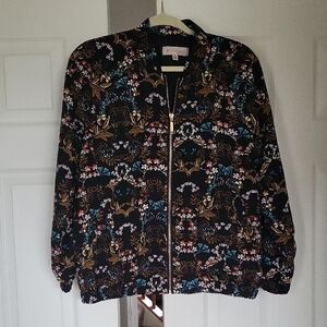 Philosophy Black Floral Bomber Jacket